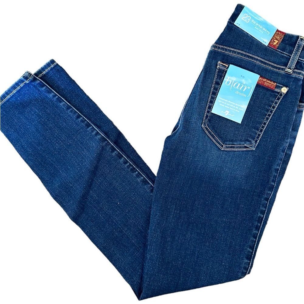 NWT 7 For All Mankind Women’s Ankle Skinny Blue Jeans B(air) - Size 23 - Picture 7 of 11
